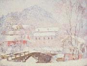 Claude Monet Sandvicken Village in the Snow Germany oil painting artist